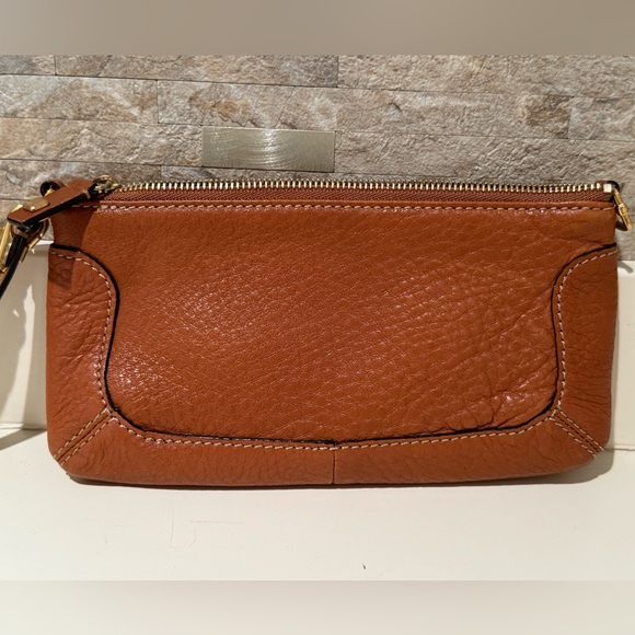 Michael Kors MK Brown Pebbled Leather Wristlet Wallet - Picture 6 of 6